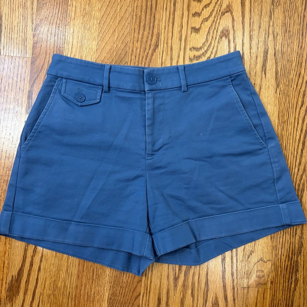 Lauren Ralph Lauren Navy High-Waist Cuffed Shorts